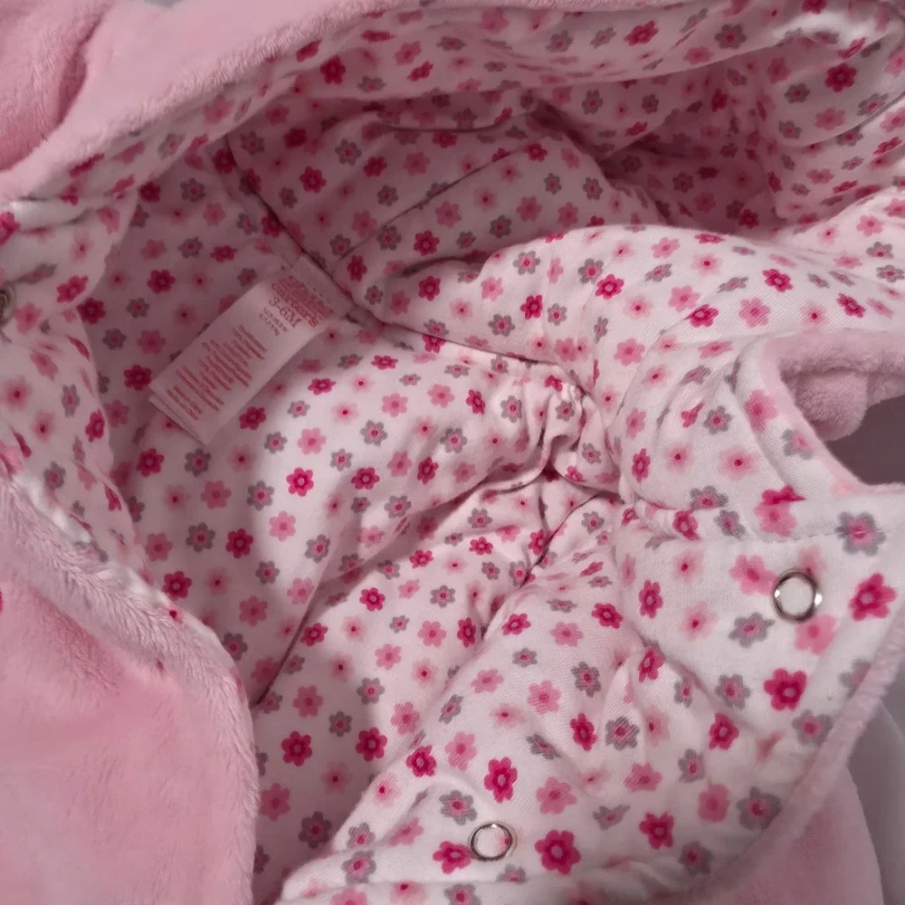 Child of Mine by Carters Pink Bunny Fleece Pram‎ Snowsuit 3-6M